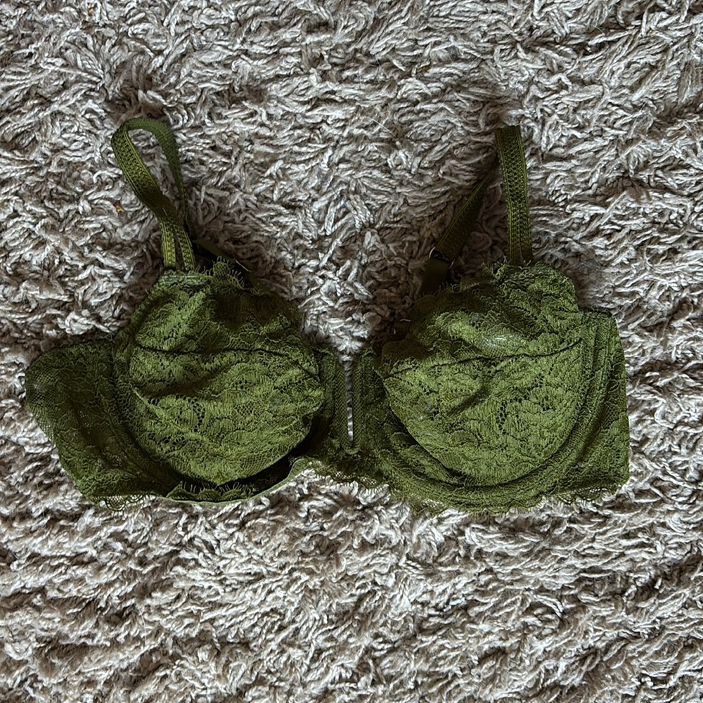 Green Lace Unpadded Bra
